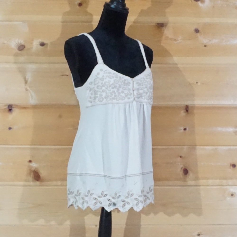 White Sleeveless Tank Lucky Brand M